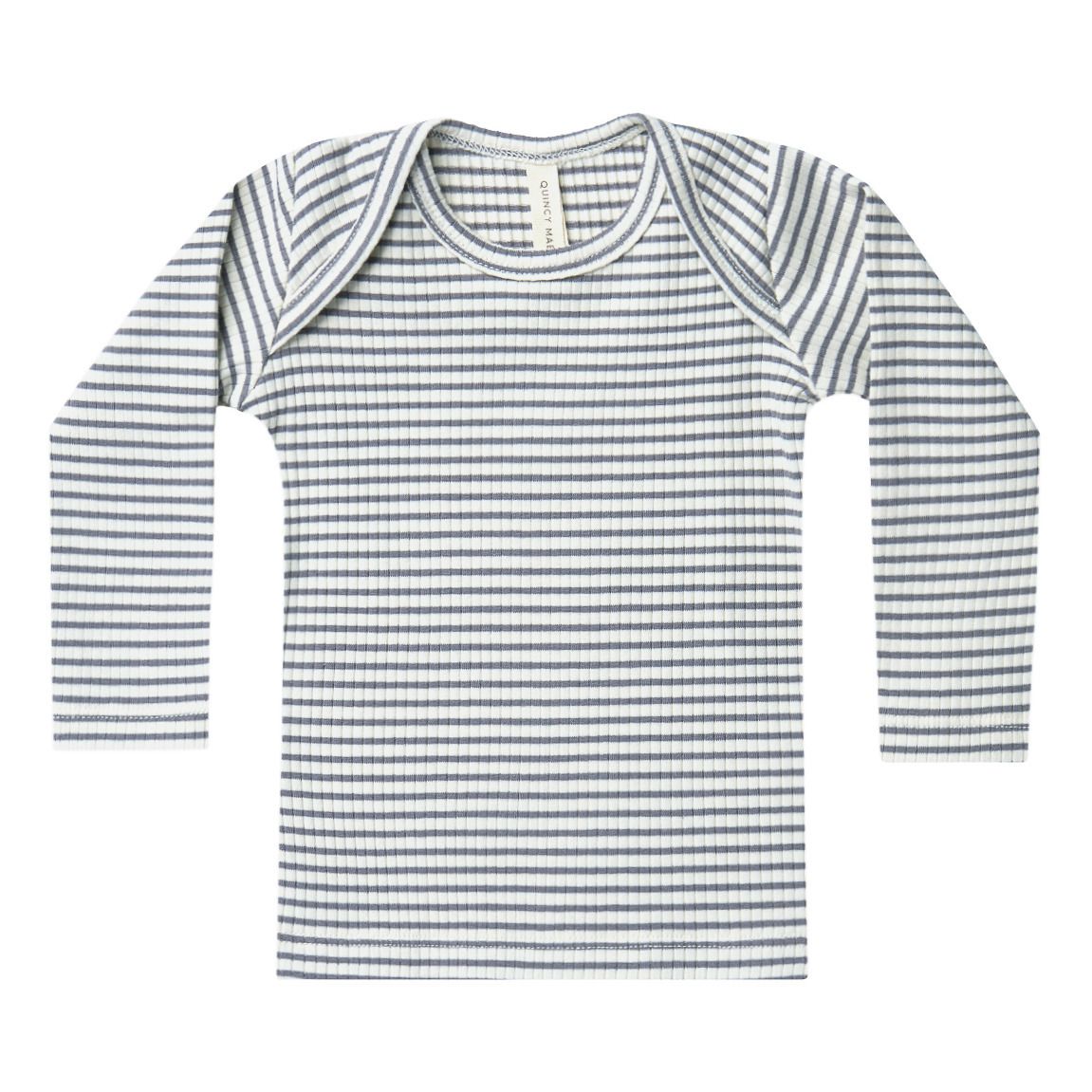 Camiseta de algodón orgánico Acanalado Azul- Imagen del producto n°0