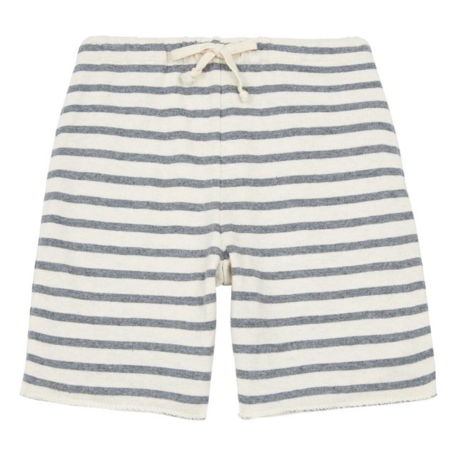 Striped Fleece Shorts Grey