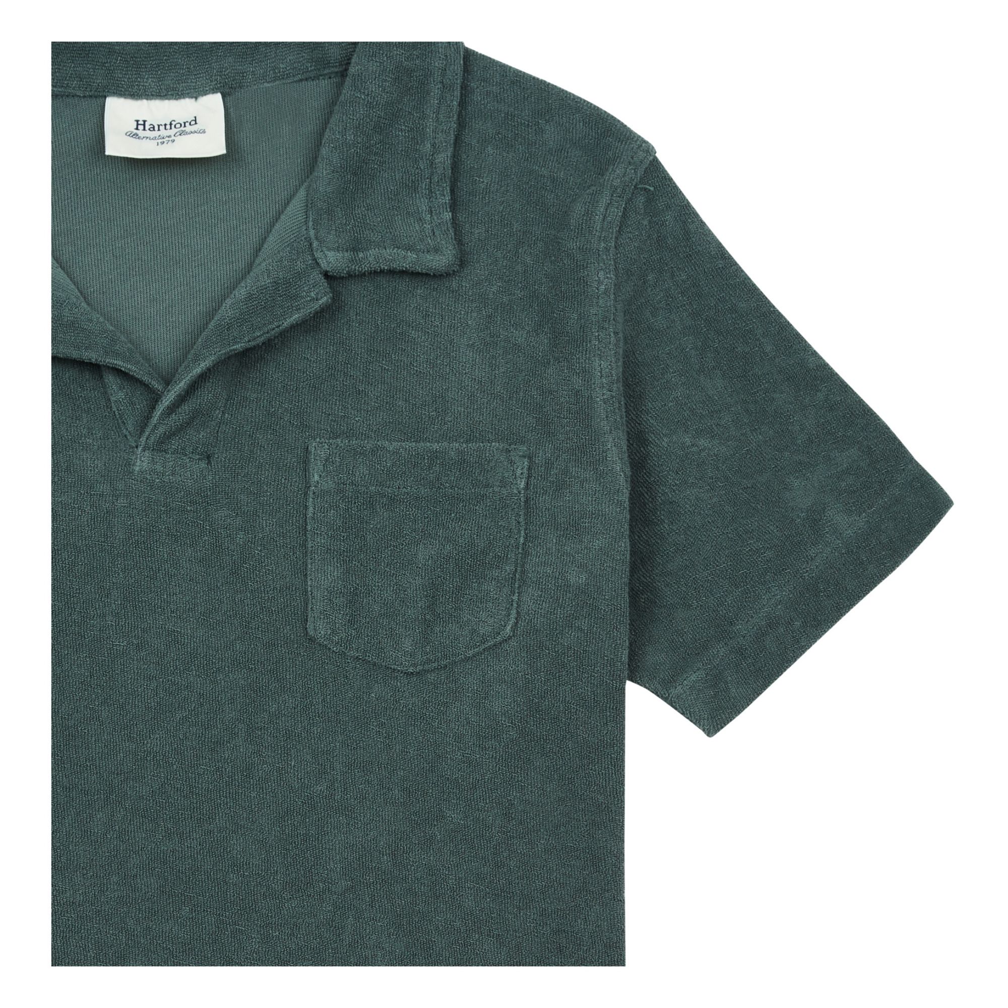 Terry Cloth Polo Shirt Grey-green 