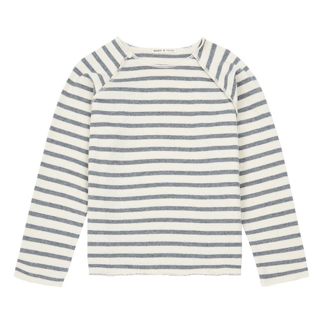 Striped Sweatshirt Grau