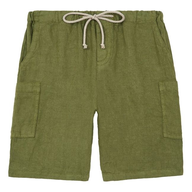 Linen Shorts Green