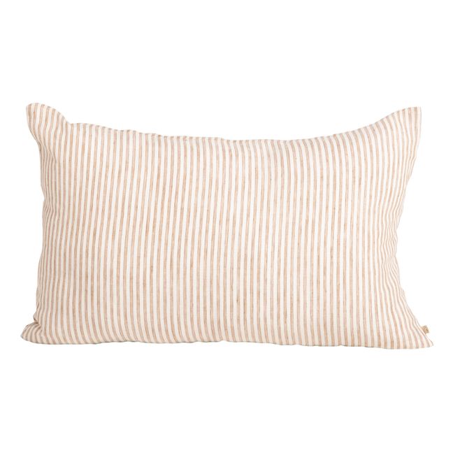 Coussin en lin lavé rayé Sao Paulo | Café