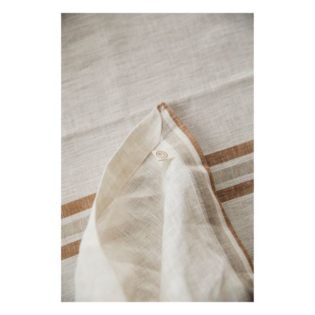 Striped Washed Linen Napkins | Coffee