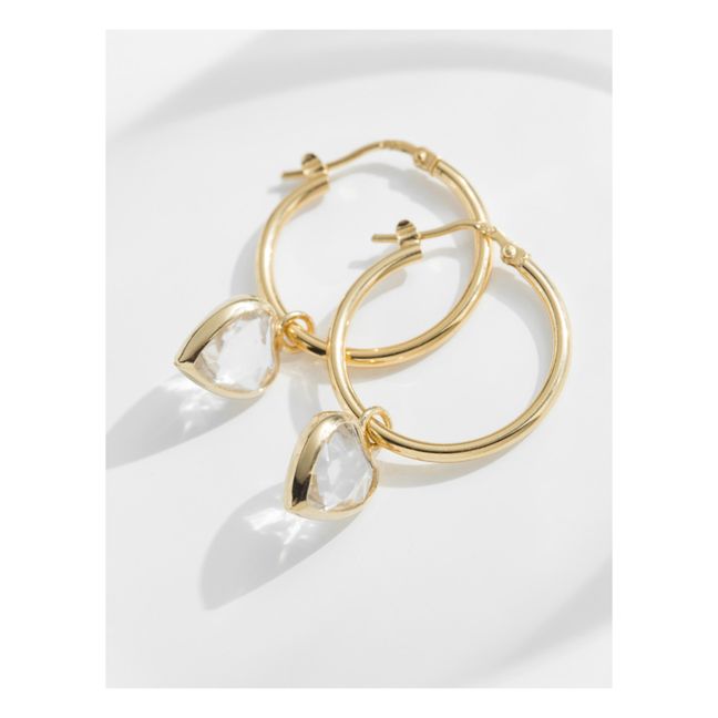 Niki Crystal Hoop Earrings Gold