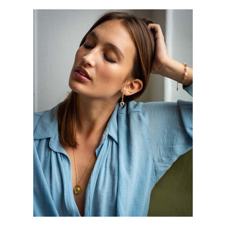 Niki Crystal Hoop Earrings | Dorado- Imagen del producto n°0