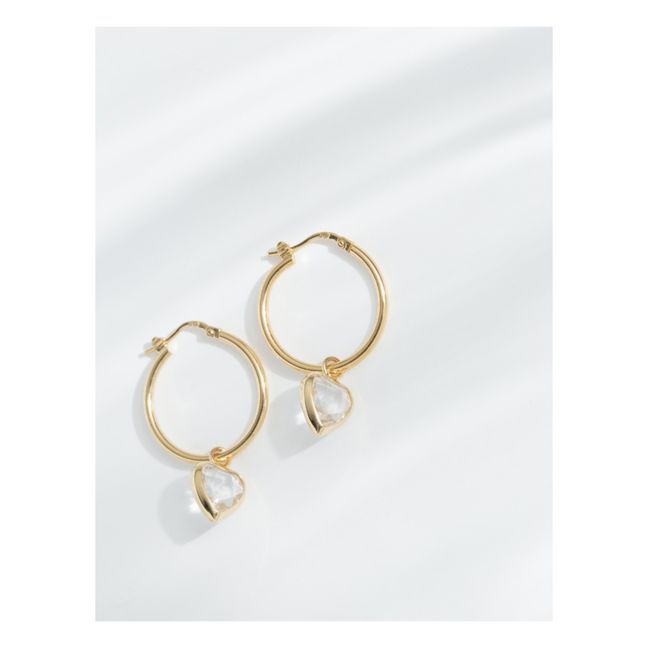Niki Crystal Hoop Earrings Gold