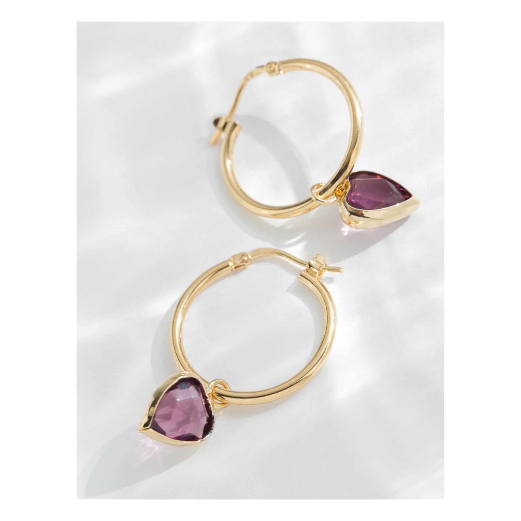 Niki Amethyst Hoop Earrings Gold- Product image n°2