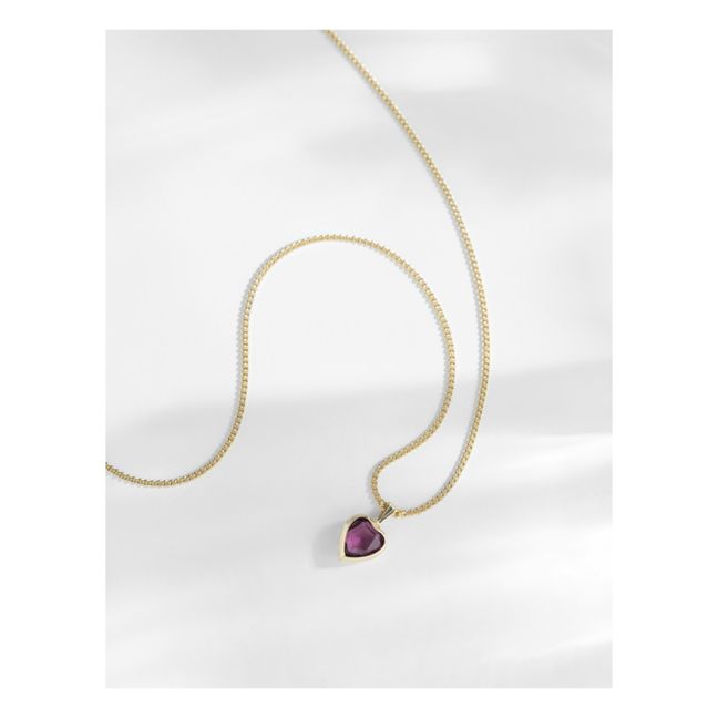 Collier couleur Améthyste Niki | Doré