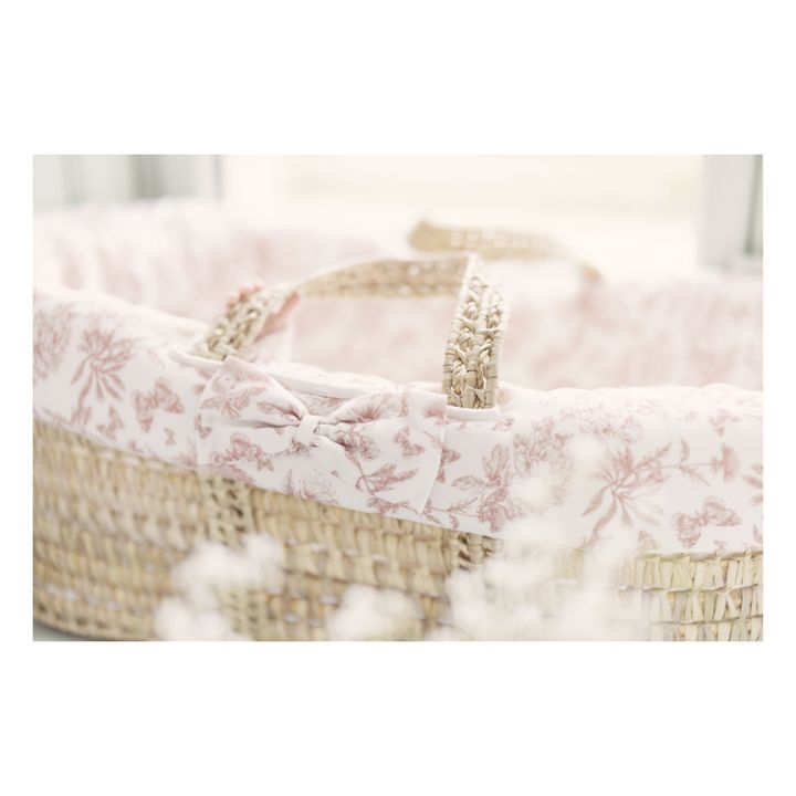 Babykorb aus handgeflochtenen Palmblättern. | Rosa- Produktbild Nr. 4