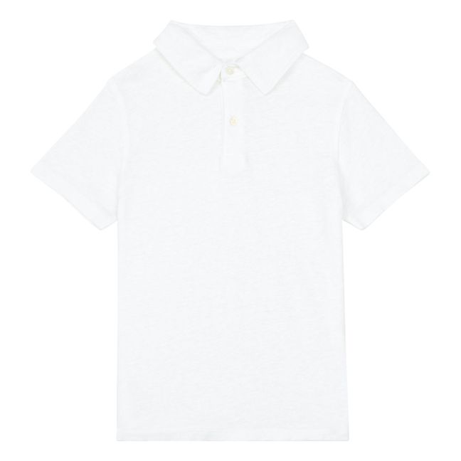 Linen Polo Shirt White