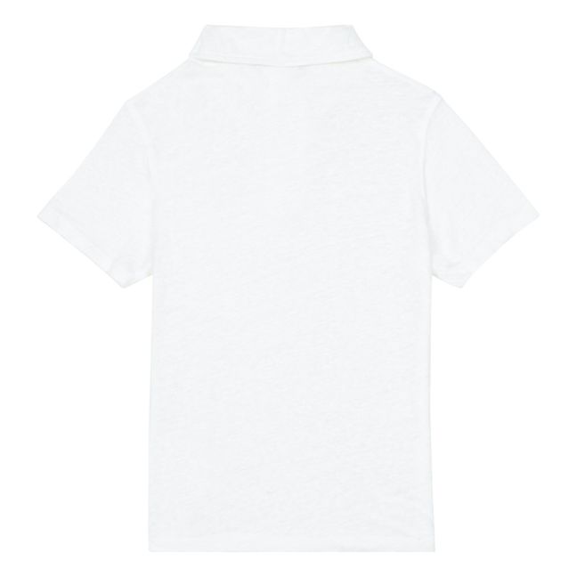 Linen Polo Shirt Bianco