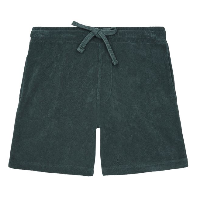 Frottee-Shorts Graugrün