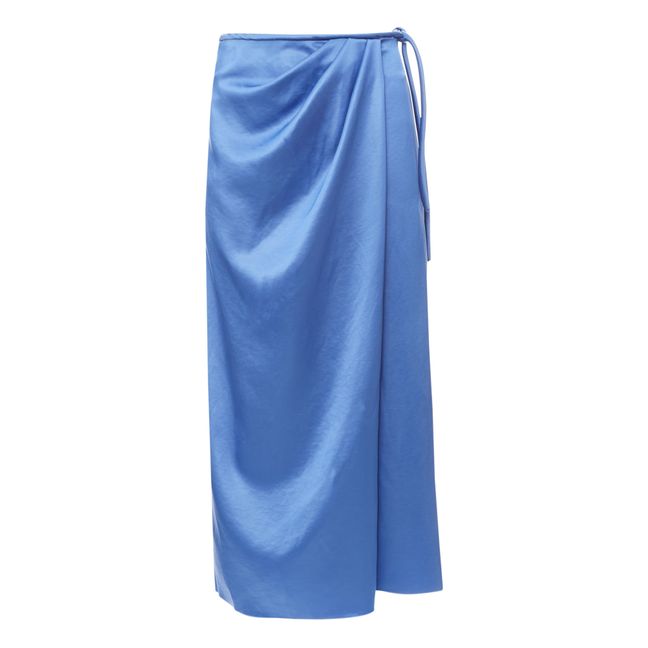 Lea Satin Skirt Blue