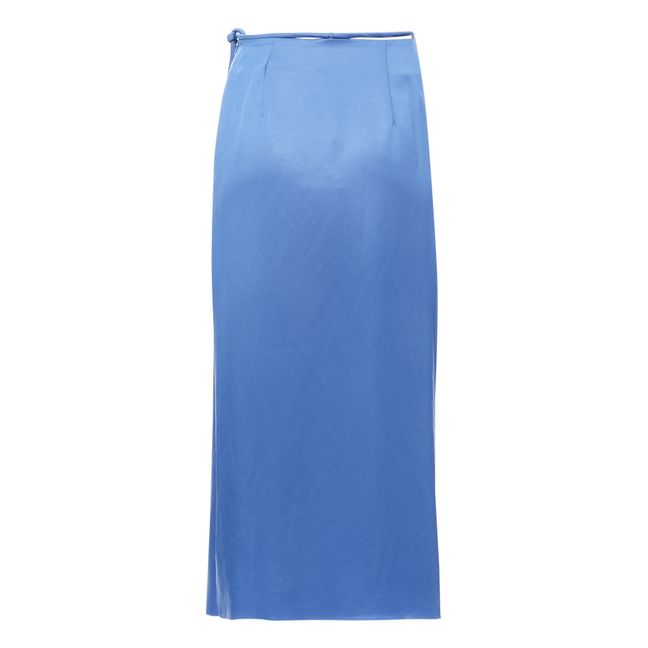 Lea Satin Skirt Blue