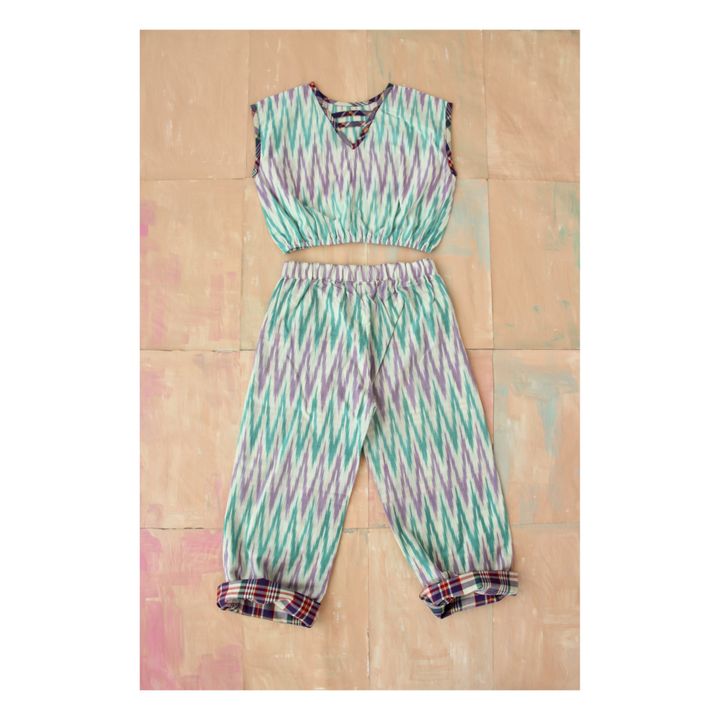 Ikat Top and Trousers Set Verde- Imagen del producto n°2