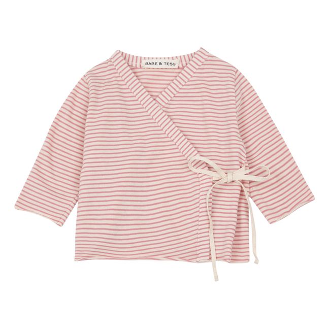 Striped Wrap Over Top  Pink