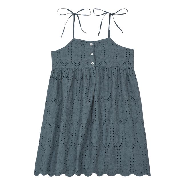 Embroidered Strap Dress Charcoal grey