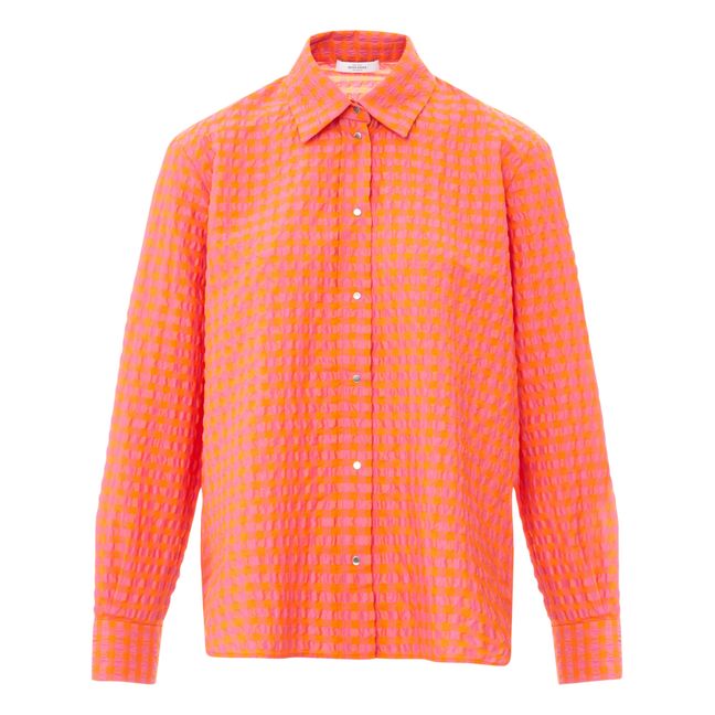 Lucien Domino Waffle Cotton Shirt Orange