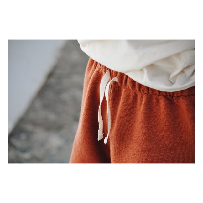 Pantaloncini Eça, in felpa e cotone biologico Terracotta