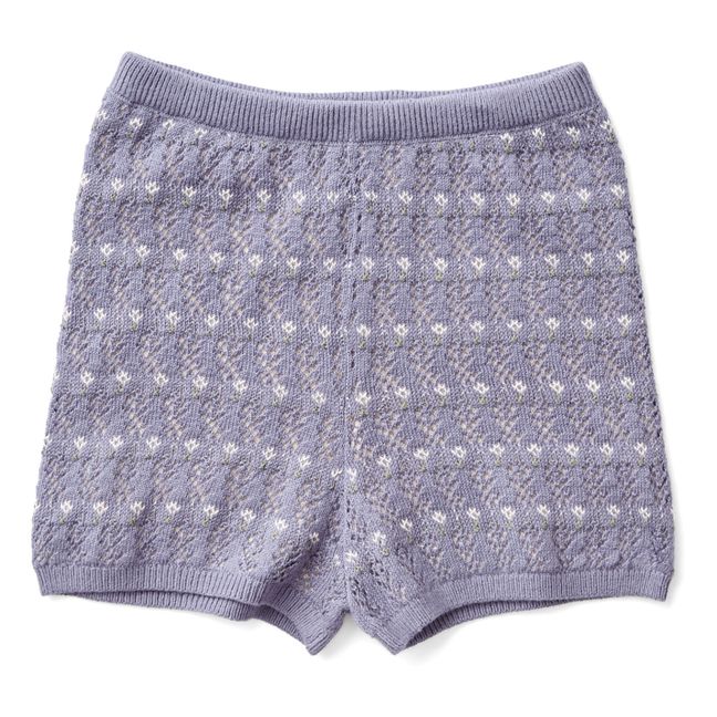 Lacey Organic Pima Cotton Knitted Shorts Blue