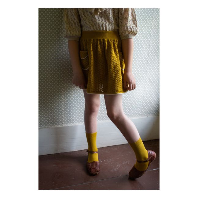 Norma Organic Pima Cotton Knit Skirt Yellow