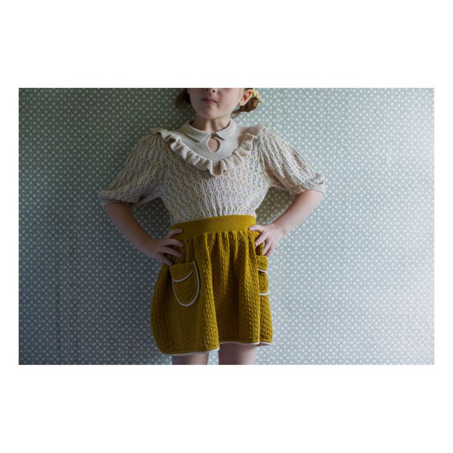 Falda malla de algodón orgánico Pima Norma Amarillo