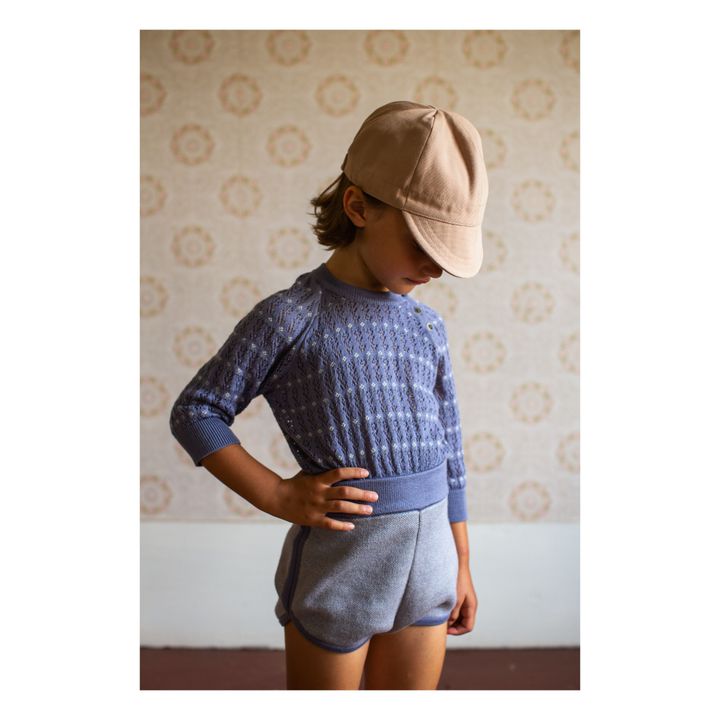 Soor Ploom - Wallis Organic Pima Cotton Knit Shorts - Blue | Smallable