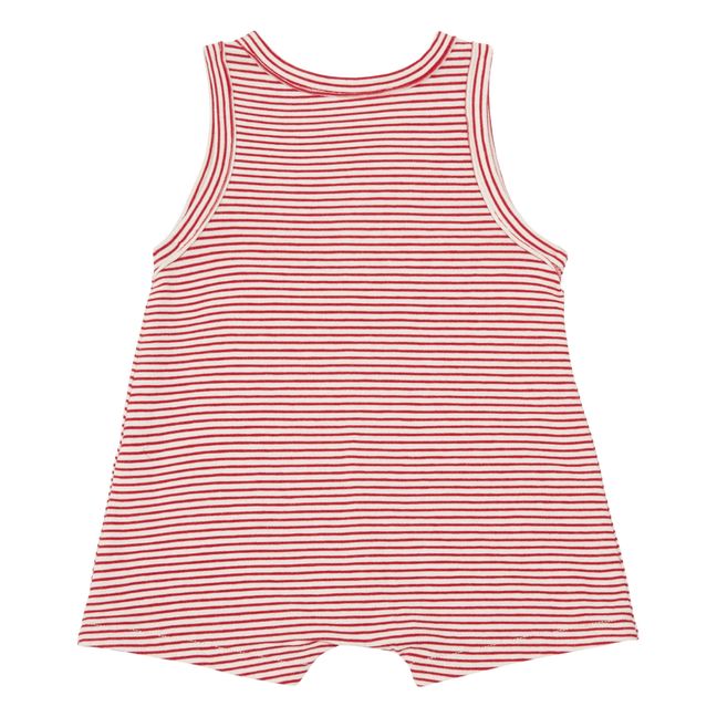 Achille Striped Jersey Playsuit Rosso