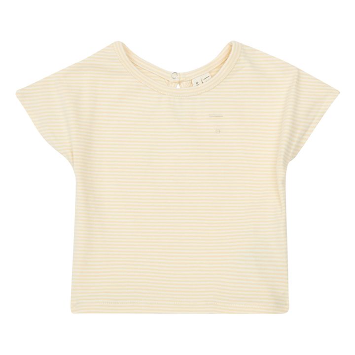 Baby-T-Shirt Bio-Baumwolle Gestreift Beige- Produktbild Nr. 0
