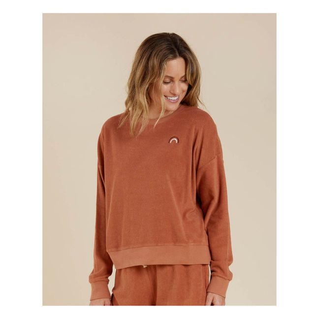 Terry Cloth Sweatshirt - Women’s Collection - Terracotta
