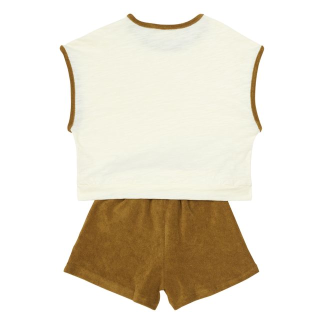 Paulette Cutty T-shirt and Shorts Set - Gamin Gamine x Smallable Exclusive | Camel