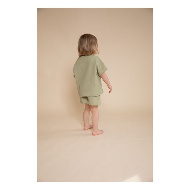 Johnny Pistachio T-shirt and Shorts Set - Gamin Gamine x Smallable Exclusive Verde Kaki
