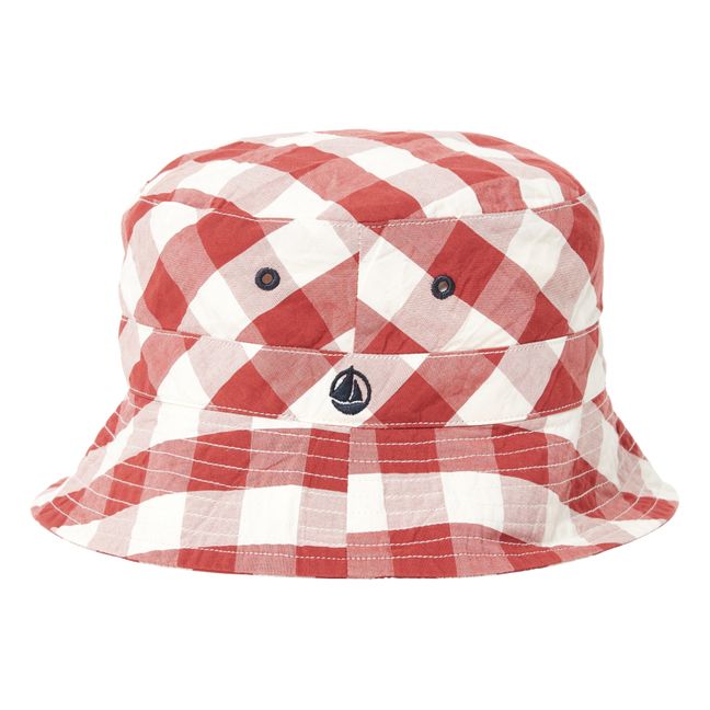 Gingham Bucket Hat Rosso