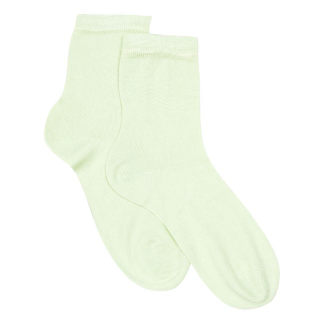 Socken One Ankle aus Seide Blasses Grün