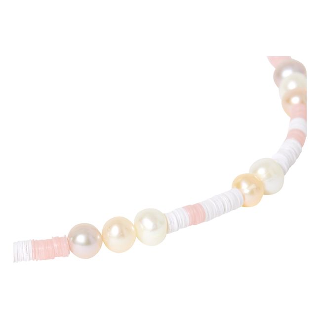 Heishi Freshwater Pearl Necklace Weiß