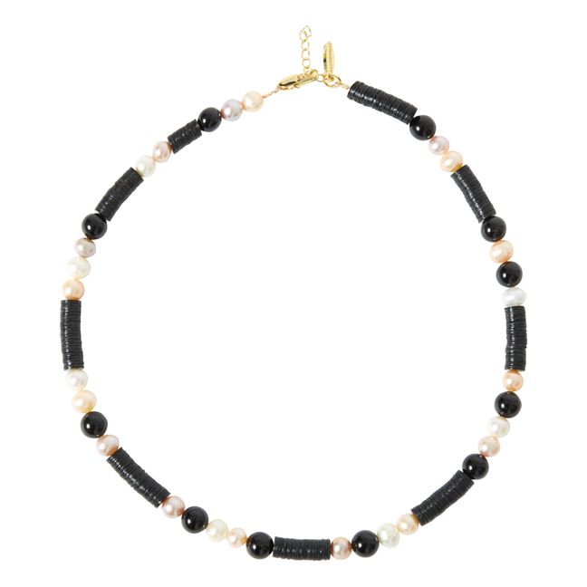 Heishi Freshwater Pearl Necklace | Black