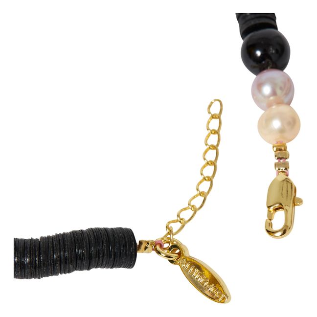 Collier Perles d'Eau Douce Heishi | Noir