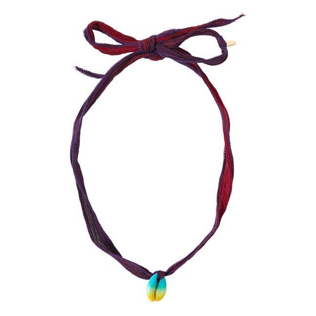 Silk Ribbon Shell Bracelet Violeta