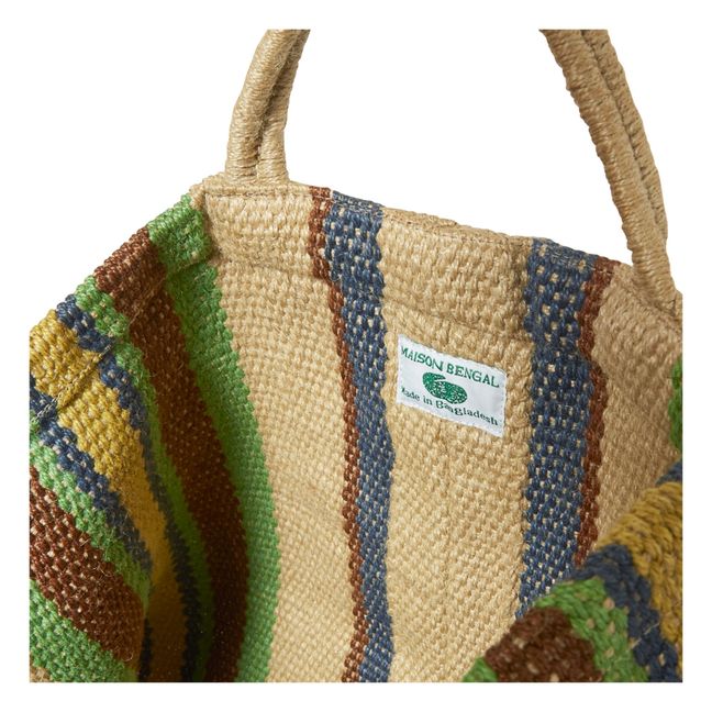 Jute Striped Bag - Extra Large | Beige