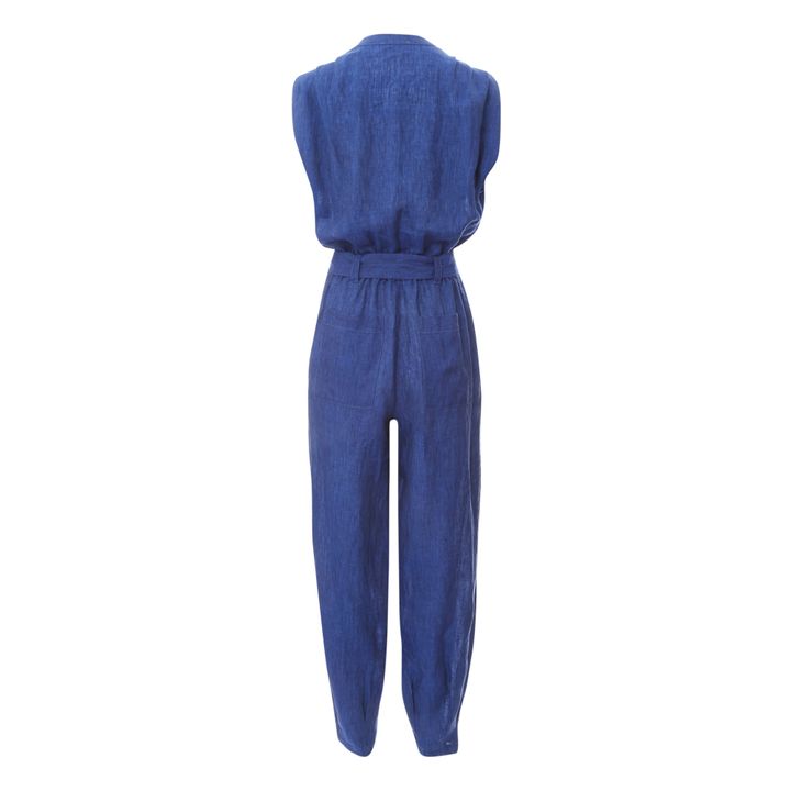 Momoni Bristol Faded Linen Jumpsuit Indigo blue Smallable