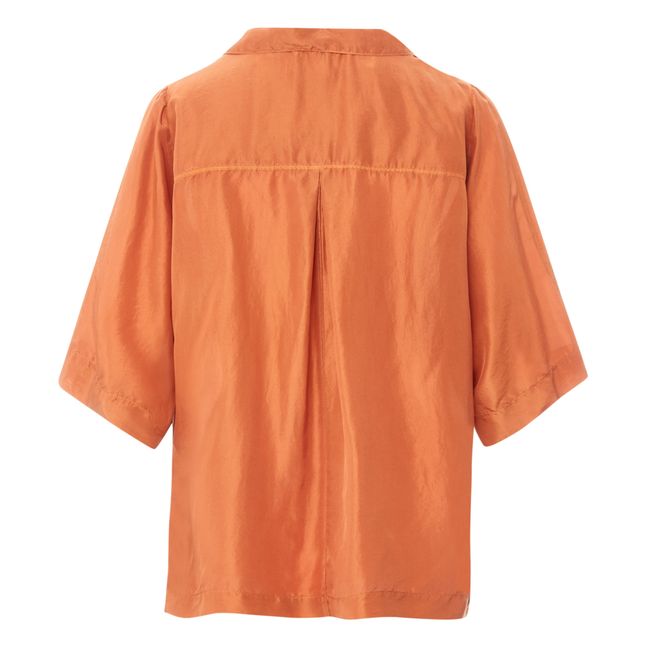Habotai Silk Shirt Marrón Rojizo