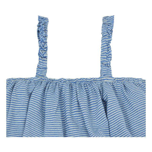Striped Lurex Jersey Jumpsuit Azul