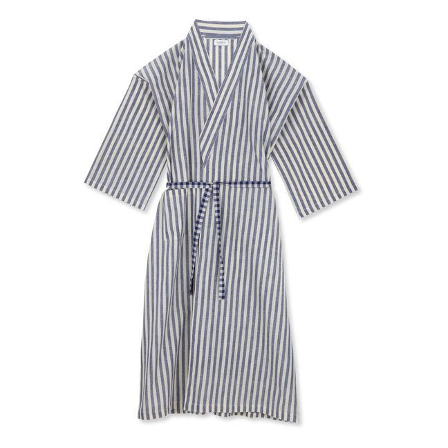 Auster Striped Dressing Gown Blau