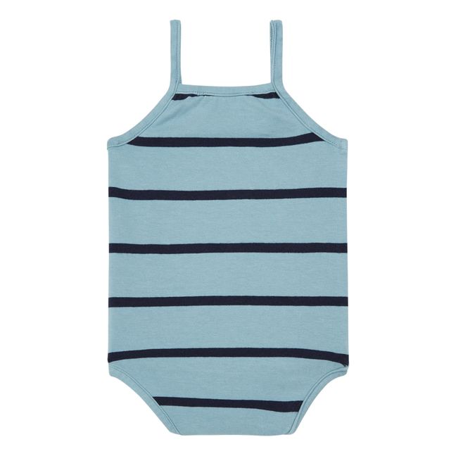 Pearl Striped Organic Cotton Baby Blue