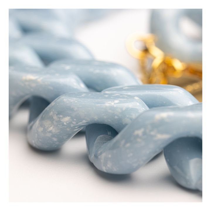 Flat Chain Marble Necklace | Blu- Immagine del prodotto n°1