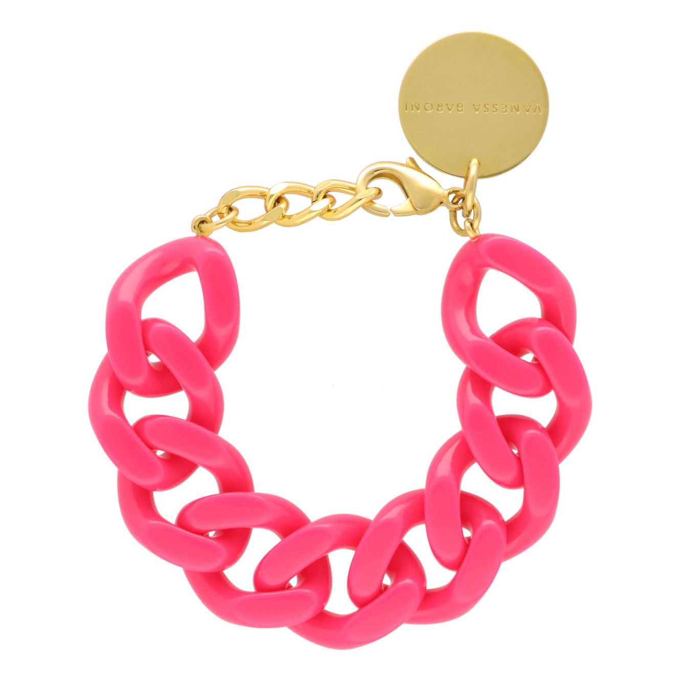 Flat Chain Bracelet Rosa chillón- Imagen del producto n°0
