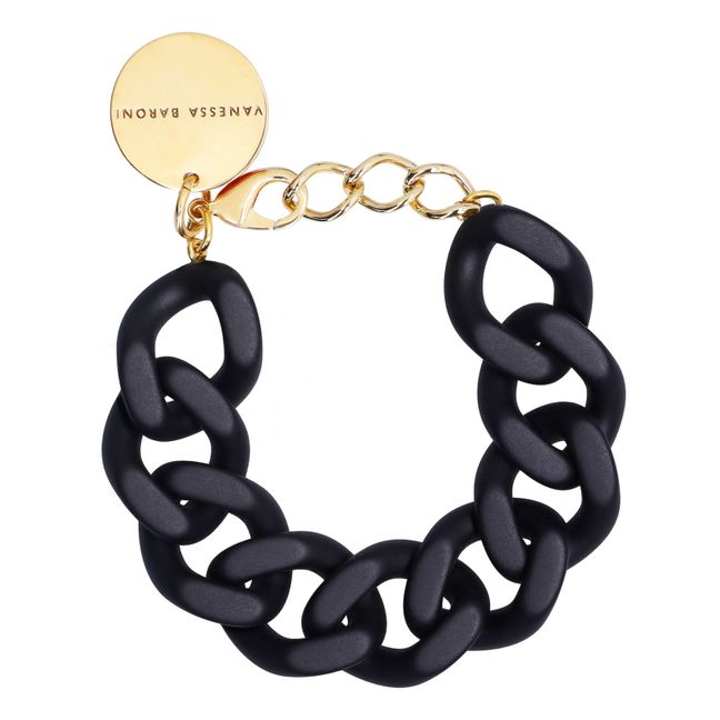 Flat Chain Bracelet Negro