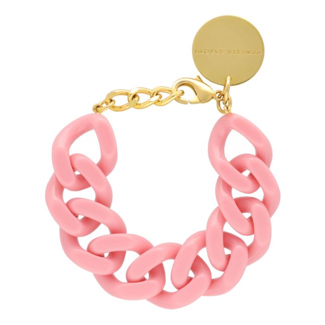 Flat Chain Bracelet Pink