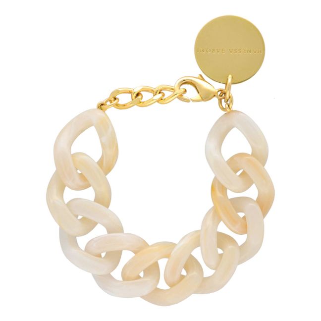 Flat Chain Marble Bracelet | Beige