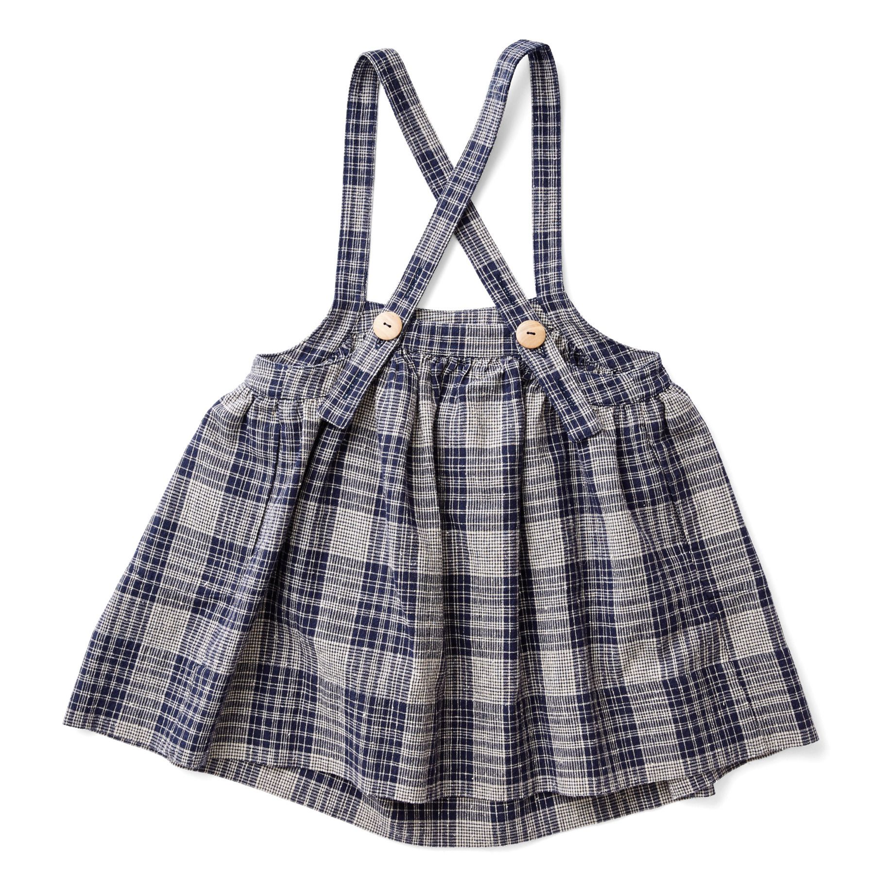 Eloise Linen and Cotton Apron Dress Navy- Produktbild Nr. 6